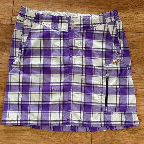 💜 Peak Performance Skirt Womens Small Purple White Plaid Golf Athleisure EEUC - Picture 1 of 4